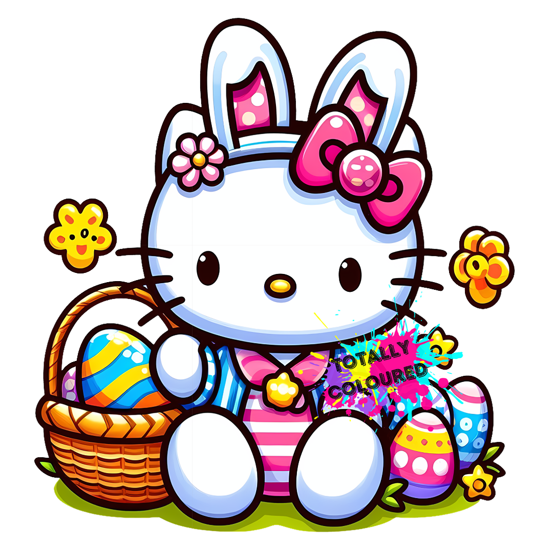 Hello kitty 2 easter bucket decals totally coloured