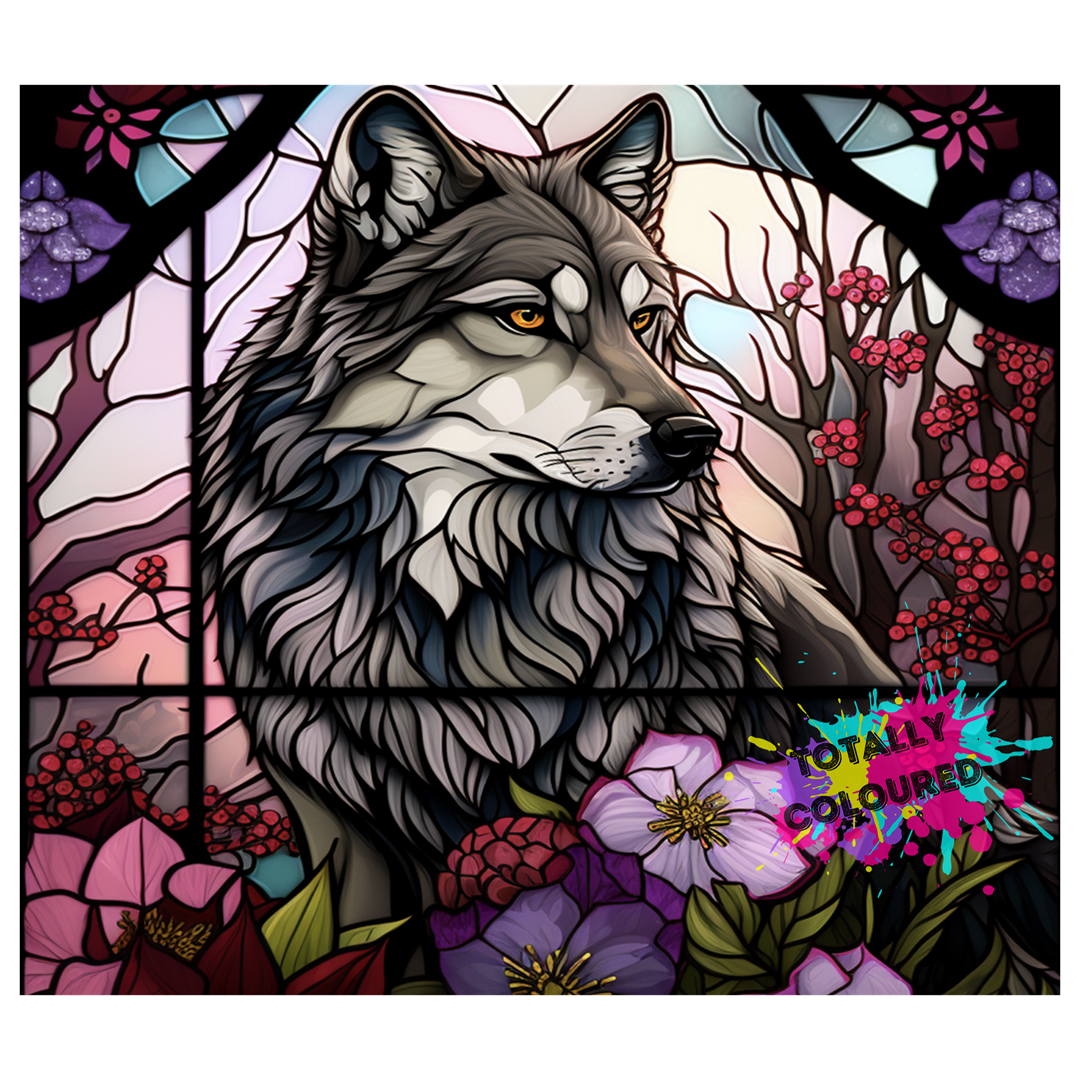 Holographic Wolf Tumbler wrap | Totally Coloured