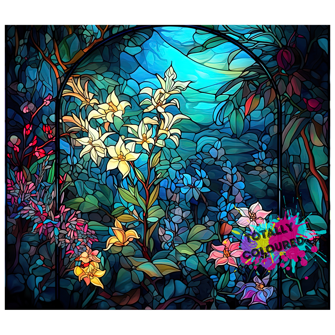 Holographic wildflowers 2 tumbler wrap totally coloured
