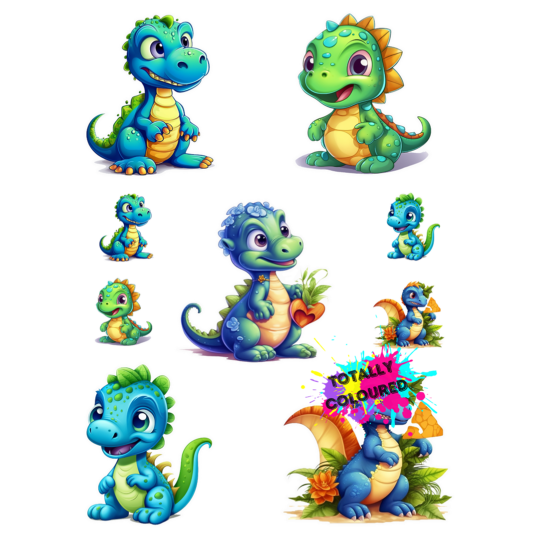 Cute dinosaur 2 totally coloured